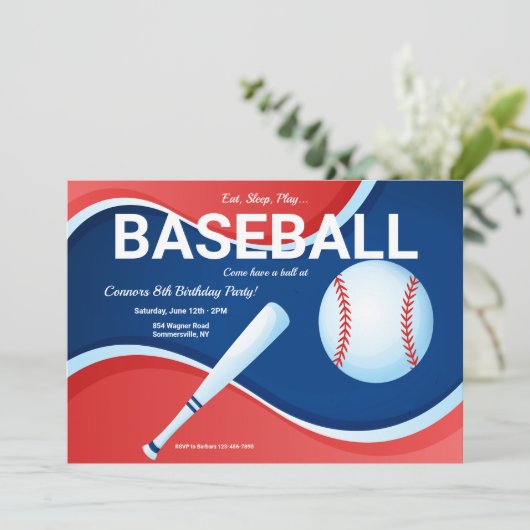 Uitnodiging voor honkbal op zondag (Staand voorkant)