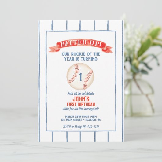 Uitnodiging voor honkbal op zondag (Staand voorkant)