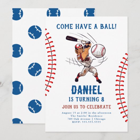 Uitnodiging voor honkbal op zondag (Voorkant / Achterkant)