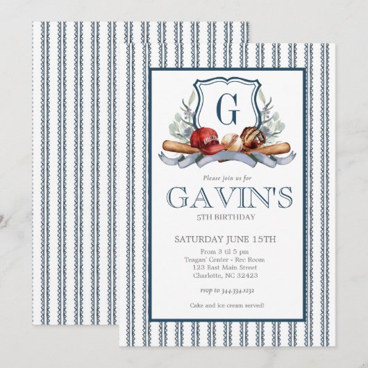 Uitnodiging voor honkbal op zondag (Voorkant / Achterkant)