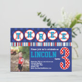 Uitnodiging voor honkbal op zondag (3e verjaardag) (Staand voorkant)