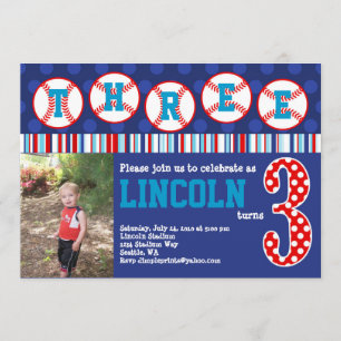 Uitnodiging voor honkbal op zondag (3e verjaardag)