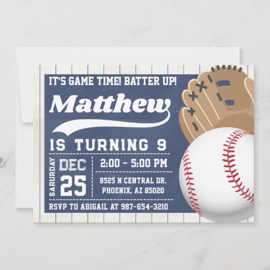Uitnodiging voor honkbal, uitnodiging voor honkbal (Voorkant)