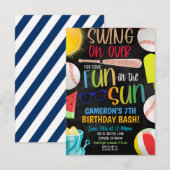 Uitnodiging voor honkbal zomerfeest (Voorkant / Achterkant)