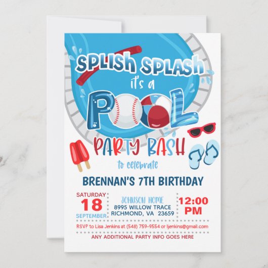 Uitnodiging voor honkbalpolen - Jongen - Wh (Voorkant)