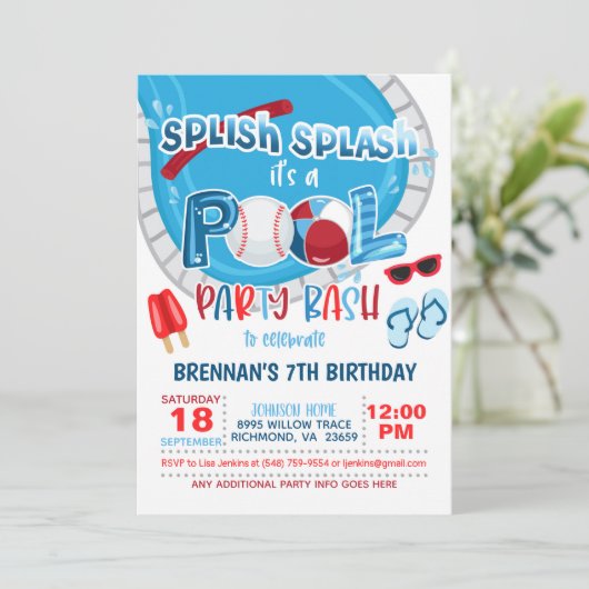 Uitnodiging voor honkbalpolen - Jongen - Wh (Staand voorkant)