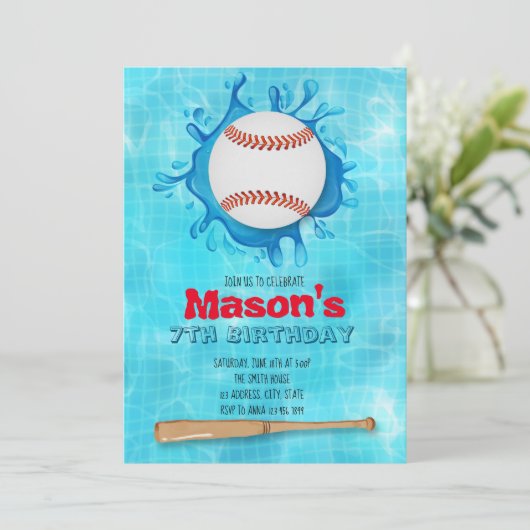 Uitnodiging voor honkbalpool (Staand voorkant)