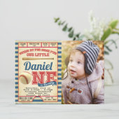 Uitnodiging voor honkbalverjaardagsfeest (Staand voorkant)