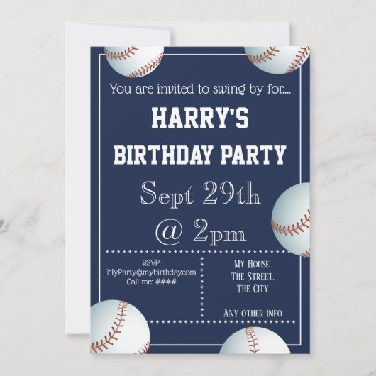 Uitnodiging voor honkpartijen Uitnodigbaar (Voorkant)