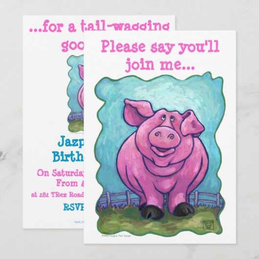 Uitnodiging voor hoofden en kwartels (Voorkant / Achterkant)