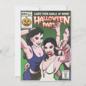 Uitnodiging voor  horror Comic Halloween-partij (Voorkant)