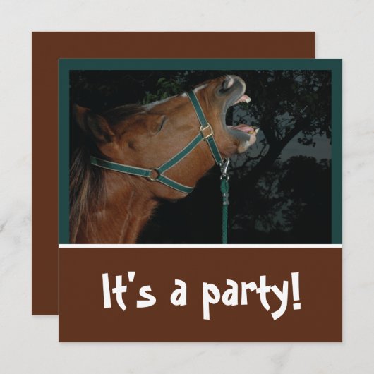 Uitnodiging voor Horse Braying Party (Voorkant / Achterkant)
