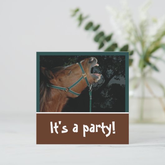 Uitnodiging voor Horse Braying Party (Staand voorkant)