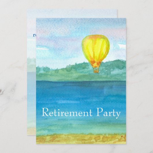 Uitnodiging voor Hot Air Balloon Retirement Party (Voorkant / Achterkant)