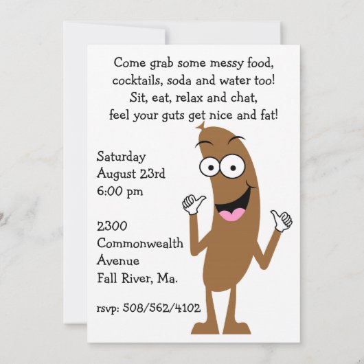 Uitnodiging voor Hot Dog Cookout Party (Achterkant)