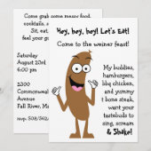 Uitnodiging voor Hot Dog Cookout Party (Voorkant / Achterkant)