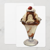 uitnodiging voor hot-Fudge Ice Cream Sundae (Voorkant / Achterkant)
