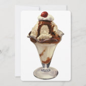 uitnodiging voor hot-Fudge Ice Cream Sundae (Voorkant)