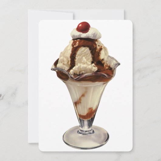 uitnodiging voor hot-Fudge Ice Cream Sundae (Voorkant)