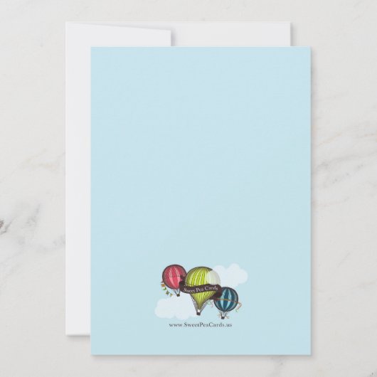 Uitnodiging voor hot-luchtballon in de lucht (Achterkant)