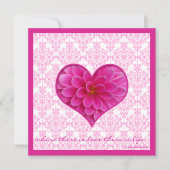 Uitnodiging voor hot-roze en witte bruiloft (Voorkant)