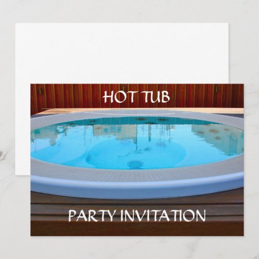 Uitnodiging voor hot-Tub-partij (Voorkant / Achterkant)