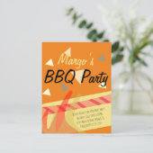 Uitnodiging voor Hotdog BBQ-verjaardagsfeestje (Staand voorkant)