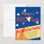 Uitnodiging voor hotdogbarbecue verjaardagsfeest m (Voorkant / Achterkant)