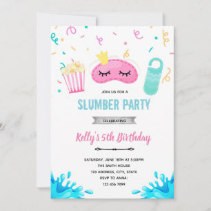 Uitnodiging voor hotel slaapfeest zwembadfeest