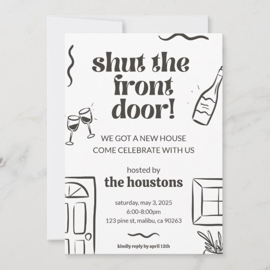 Uitnodiging voor house warming (Voorkant)