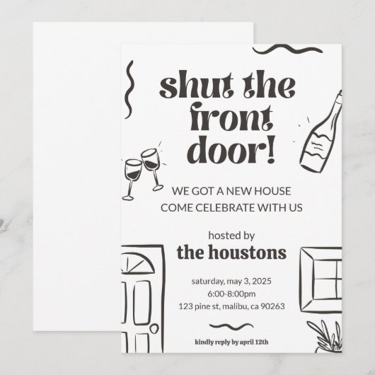 Uitnodiging voor house warming (Voorkant / Achterkant)