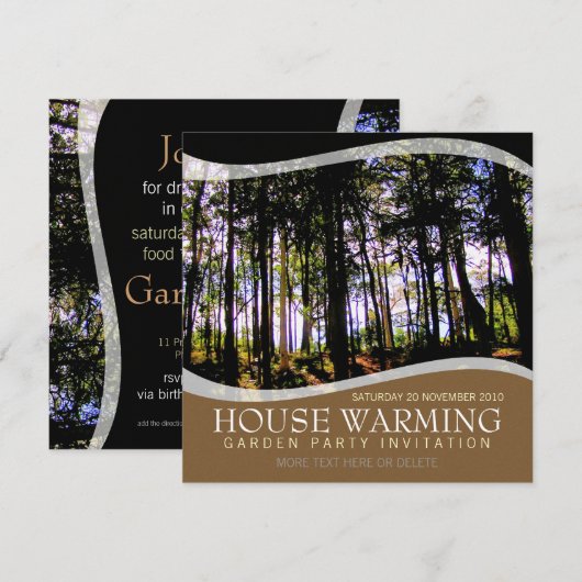 Uitnodiging voor House Warming Garden Party (Voorkant / Achterkant)