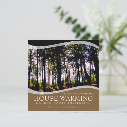 Uitnodiging voor House Warming Garden Party (Staand voorkant)