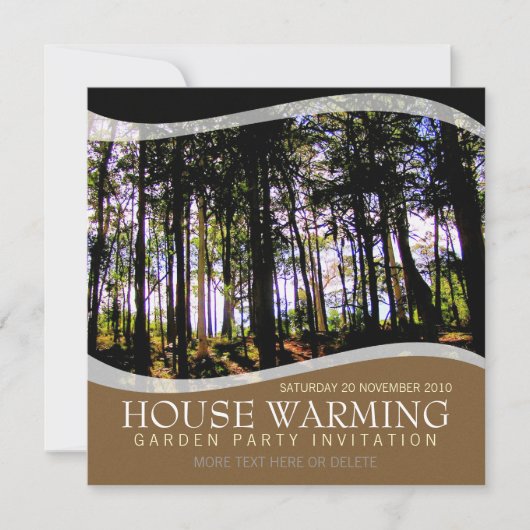 Uitnodiging voor House Warming Garden Party (Voorkant)