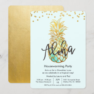 Uitnodiging voor Housewarming Aloha Luau-feest