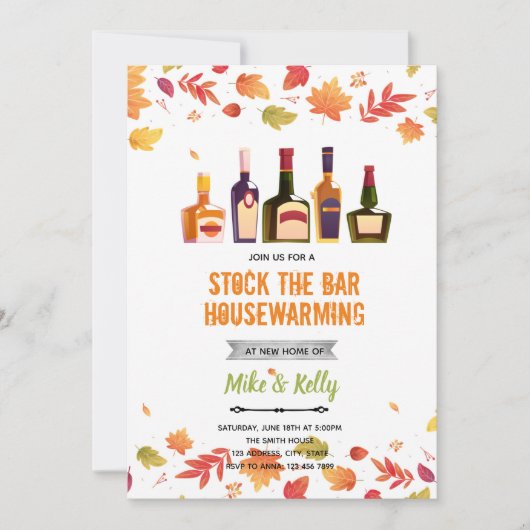 Uitnodiging voor housewarming: herfst voorraad de (Voorkant)