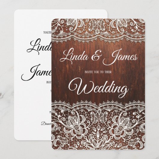 Uitnodiging voor hout en weddenschappen (Voorkant / Achterkant)