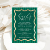 Uitnodiging voor Hucks-feest met groene golfstreep