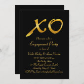 Uitnodiging voor Hugs & Kisses Engagement Party (Voorkant / Achterkant)