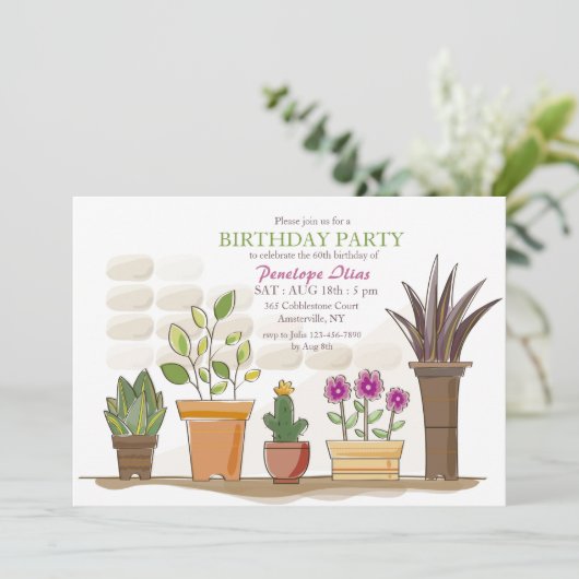 Uitnodiging voor huisplanten (Staand voorkant)