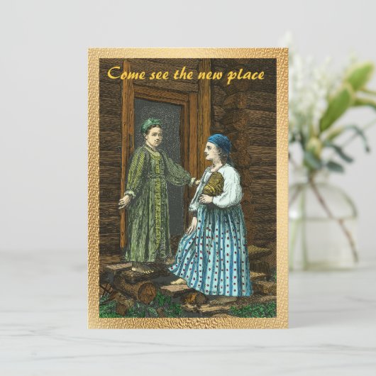 uitnodiging voor huisverwarming (Staand voorkant)