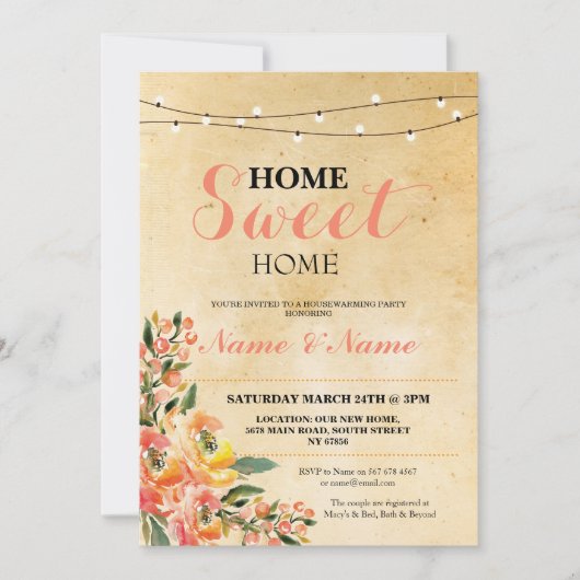 Uitnodiging voor huisverwarming thuis (Voorkant)