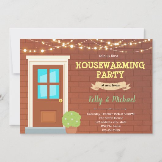 Uitnodiging voor huisverwarming van deuren (Voorkant)