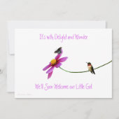 Uitnodiging voor Hummingbird Baby Shower (Voorkant)