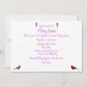 Uitnodiging voor Hummingbird Baby Shower (Achterkant)