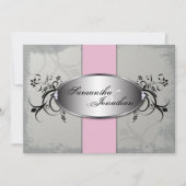 Uitnodiging voor huwelijk Elegant Gray Pink Aged F (Voorkant)