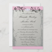 Uitnodiging voor huwelijk Elegant Gray Pink Aged F (Achterkant)