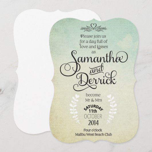 Uitnodiging voor huwelijk met gedicht (Voorkant / Achterkant)