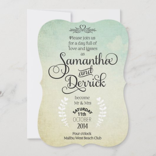 Uitnodiging voor huwelijk met gedicht (Voorkant)