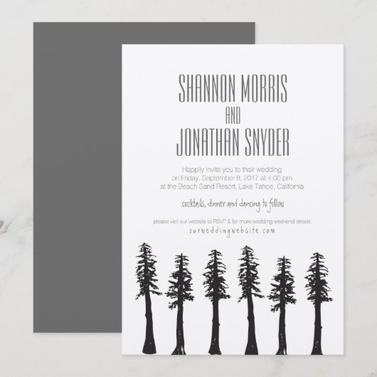 Uitnodiging voor Huwelijk onder de Reuzenbomen / B (Voorkant / Achterkant)